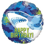 Shark Happy Birthday Foil Balloon 45cm Each