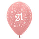 Age 21 Metallic Rose Gold Latex Balloon 30cm 6pk