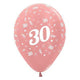 Age 30 Metallic Rose Gold Latex Balloon 30cm 25pk