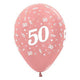 Age 50 Metallic Rose Gold Latex Balloon 30cm 25pk