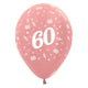 Age 60 Metallic Rose Gold Latex Balloon 30cm 25pk