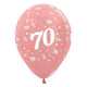 Age 70 Metallic Rose Gold Latex Balloon 30cm 25pk