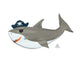 Ahoy Birthday Shark Supershape Foil Balloon 104cm x 58cm Each