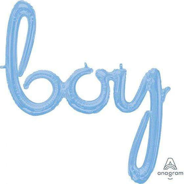 Baby Shower Boy Script Phrase Supershape Foil Balloon 73cm x 81cm Each