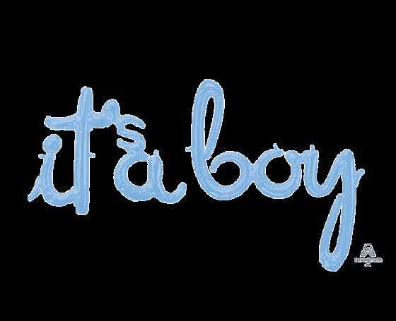 Baby Shower Script Phrases it's a boy Supershape Foil Balloon 68cm x 50cm Each