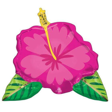 Beautiful Tropical Hibiscus Flower Supershape Foil Balloon 63cm x 68cm Each