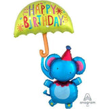 Circus Elephant Happy Birthday Supershape Foil Balloon 99cm x 144cm Each