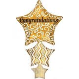 Congratulations Stacked Stars Supershape Foil Balloon 107cm x 63cm Each