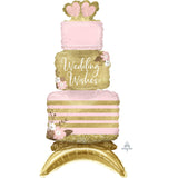 Decor Wedding Wishes Cake Supershape Foil Balloon 30cm x 63cm Each