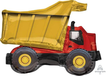 Dump Truck Supershape Foil Balloon 81cm x 63cm Each