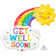 Get Well Soon Happy Rainbow Supershape Foil Balloon 76cm Each