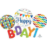 Happy BDAY Supershape Foil Balloon 142cm x 91cm Each