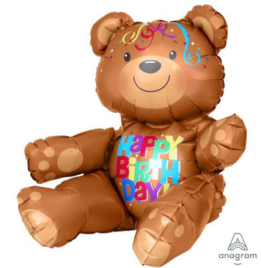 Happy Birthday Bear Supershape Foil Balloon 48cm x 43cm Each