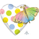 Happy Birthday Butterfly Supershape Foil Balloon 66cm x 60cm Each