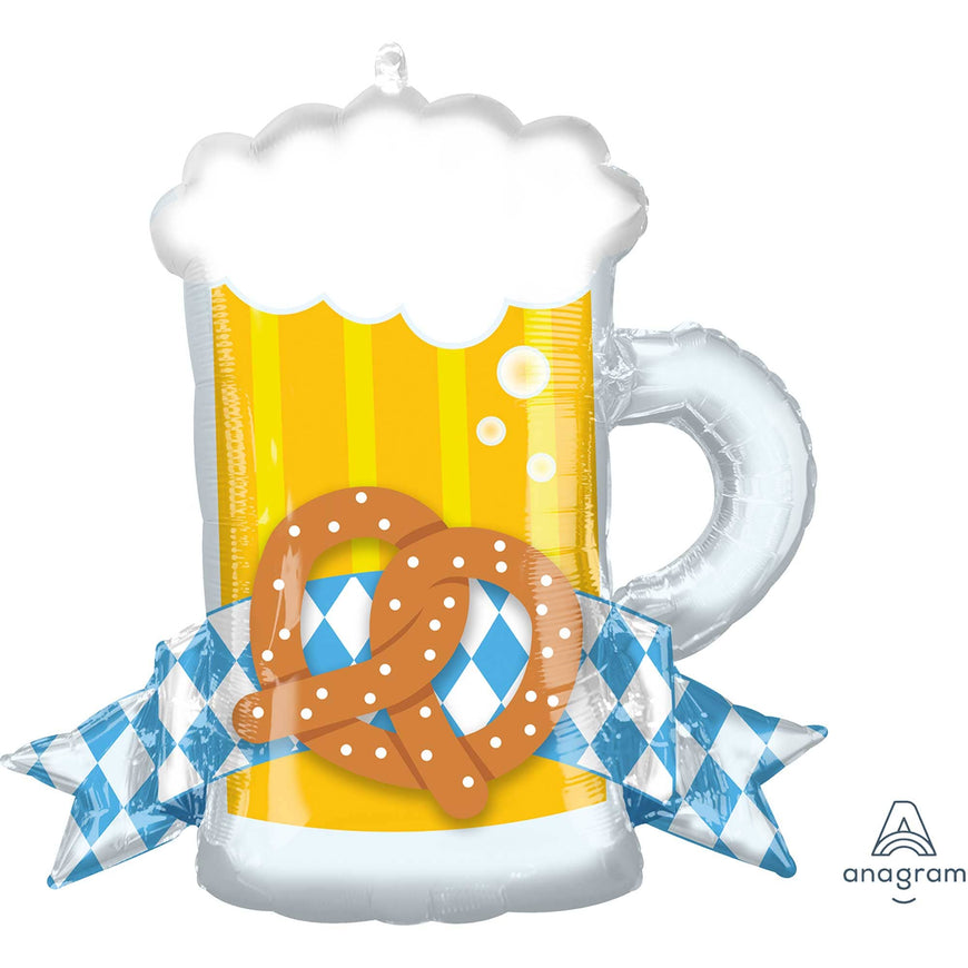 Oktoberfest Mug Supershape Foil Balloon 66cm x 63cm Each