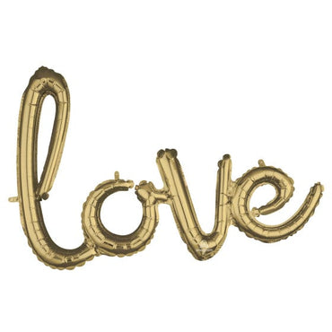 Phrase Script love White Gold Foil Balloon 78cm x 53cm Each