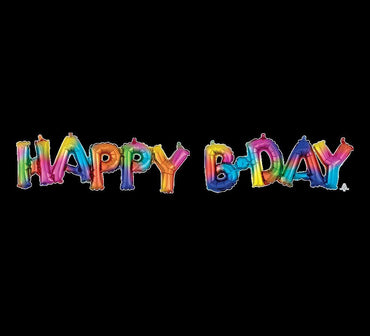 Phrases HAPPY BDAY Rainbow Splash Supershape Foil Balloon Each