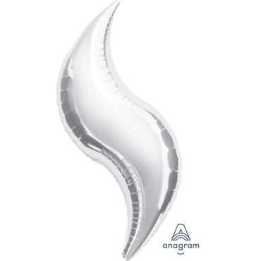 SuperShape Silver Curve Foil Balloon 91cm Each