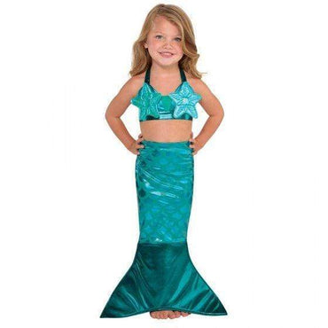 Mermaid Teal Costume Kit Girl Small 4-6 Years Each