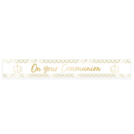 Botanical Celebration On your Communion Foil Banner 2.7m Each