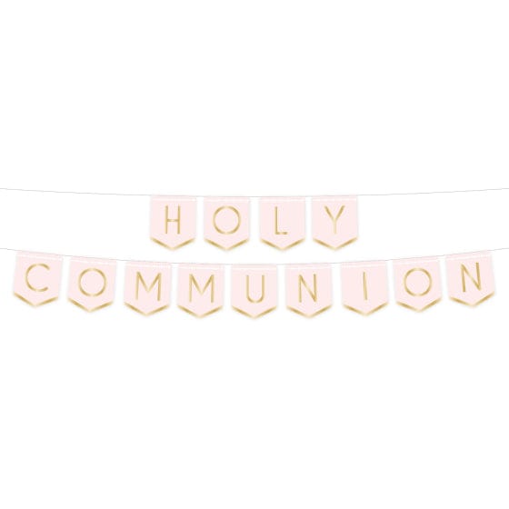 Botanical Celebration Pink Holy Communion Pennant Banner FSC 2.5m Each