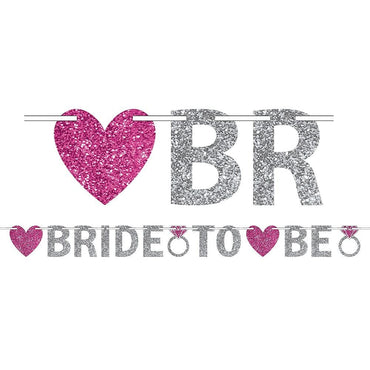 Bride to Be Glitter Illustrated Banner