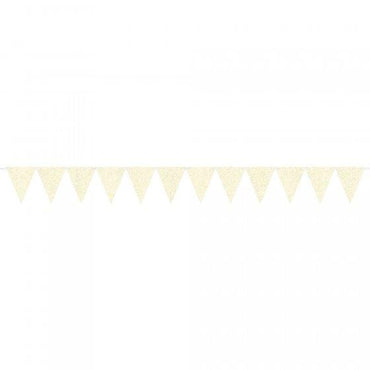 Glittered White Large Paper Pennant Banner