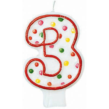 #3 Polka Dots Flat Candle Each