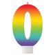 Birthday Celebration Rainbow Candle Number 0 Each