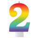 Birthday Celebration Rainbow Candle Number 2 Each