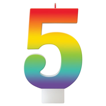 Birthday Celebration Rainbow Candle Number 5 Each