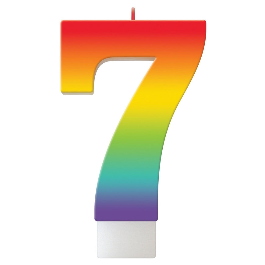 Birthday Celebration Rainbow Candle Number 7 Each