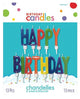 Happy Birthday Letter Candles Multi-Coloured 13pk