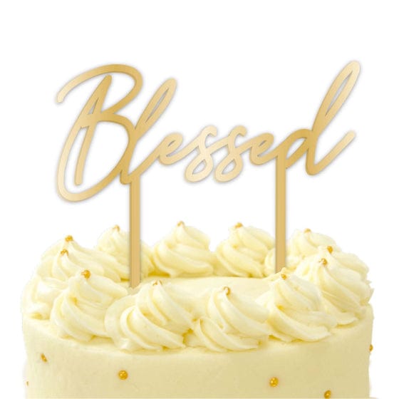 Botanical Celebration Acrylic Blessed Cake Topper Pick 18cm Each