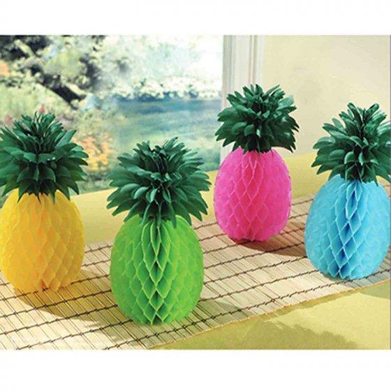 Pineapple Assorted Honeycomb Table Centrepieces 29cm 4pk