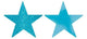 Caribbean Blue Glittered Foil Solid Star Cutouts 12cm 5pk