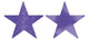 New Purple Glittered Foil Solid Star Cutouts 12cm 5pk