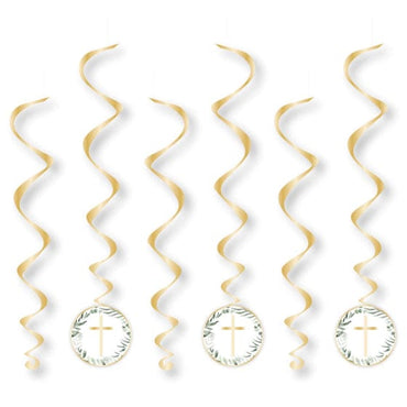 Botanical Celebration Spiral Swirls Hanging Decorations FSC 6pk