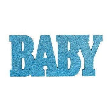 Baby Shower Boy Standing MDF Glittered Sign Baby 20cm x 45cm Each