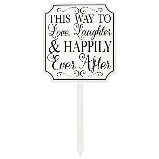 This Way To Happily Ever After Wedding Lawn Sign 38cm x 35cm Each