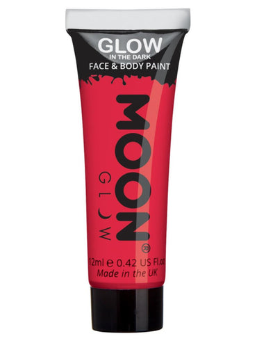 Red Glow in the Dark Face Paint 12ml Each