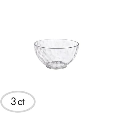 Clear Hammered Look Premium Bowls 369ml 3pk