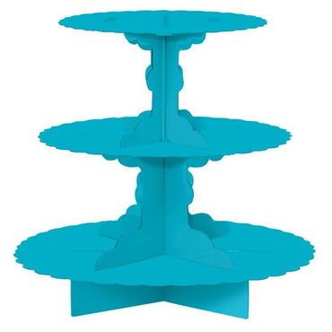 Caribbean Blue Cupcake 3 Tier Treat Stand 29cm Each