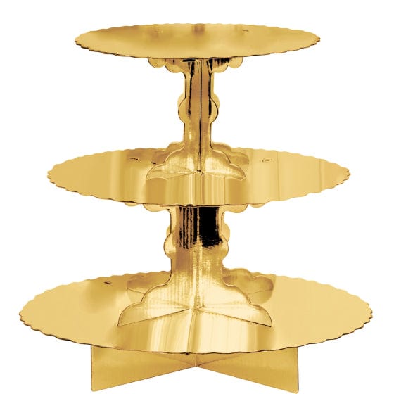 Gold Cupcake 3 Tier Treat Stand 29cm Each