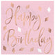 Blush Birthday Hot-Stamped Beverage Napkins 16pk