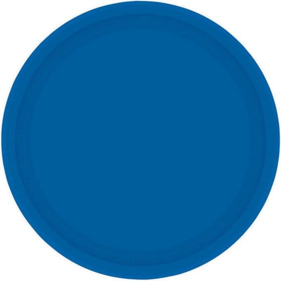 Bright Royal Blue NPC Round Paper Plates 17cm 20pk