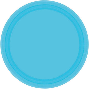 Caribbean Blue Round Paper Plates 23cm 8pk