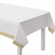 White with Gold Trim Premium Paper Tablecover 1.37m x 2.59m Each