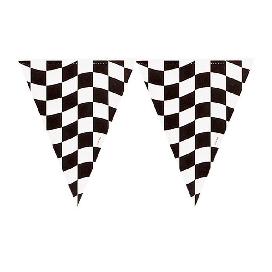 Black & White Checkered Flag Banner - Party Savers