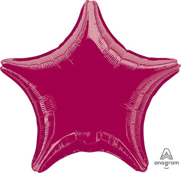 Burgundy Star Foil Balloon 45cm Each